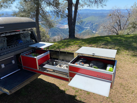 PullKitchen is the ultimate overland camp kitchen. Camp anywhere with ease with PullKitchen, a sleek, slide-out camp kitchen designed to set-up in seconds. Fits trucks, vans and trailers