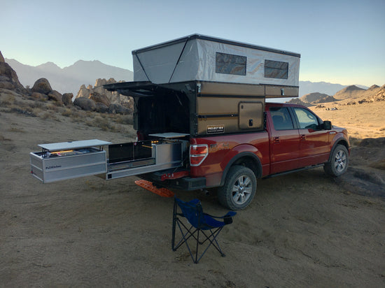 PullKitchen is the ultimate overland camp kitchen. Camp anywhere with ease with PullKitchen, a sleek, slide-out camp kitchen designed to set-up in seconds.